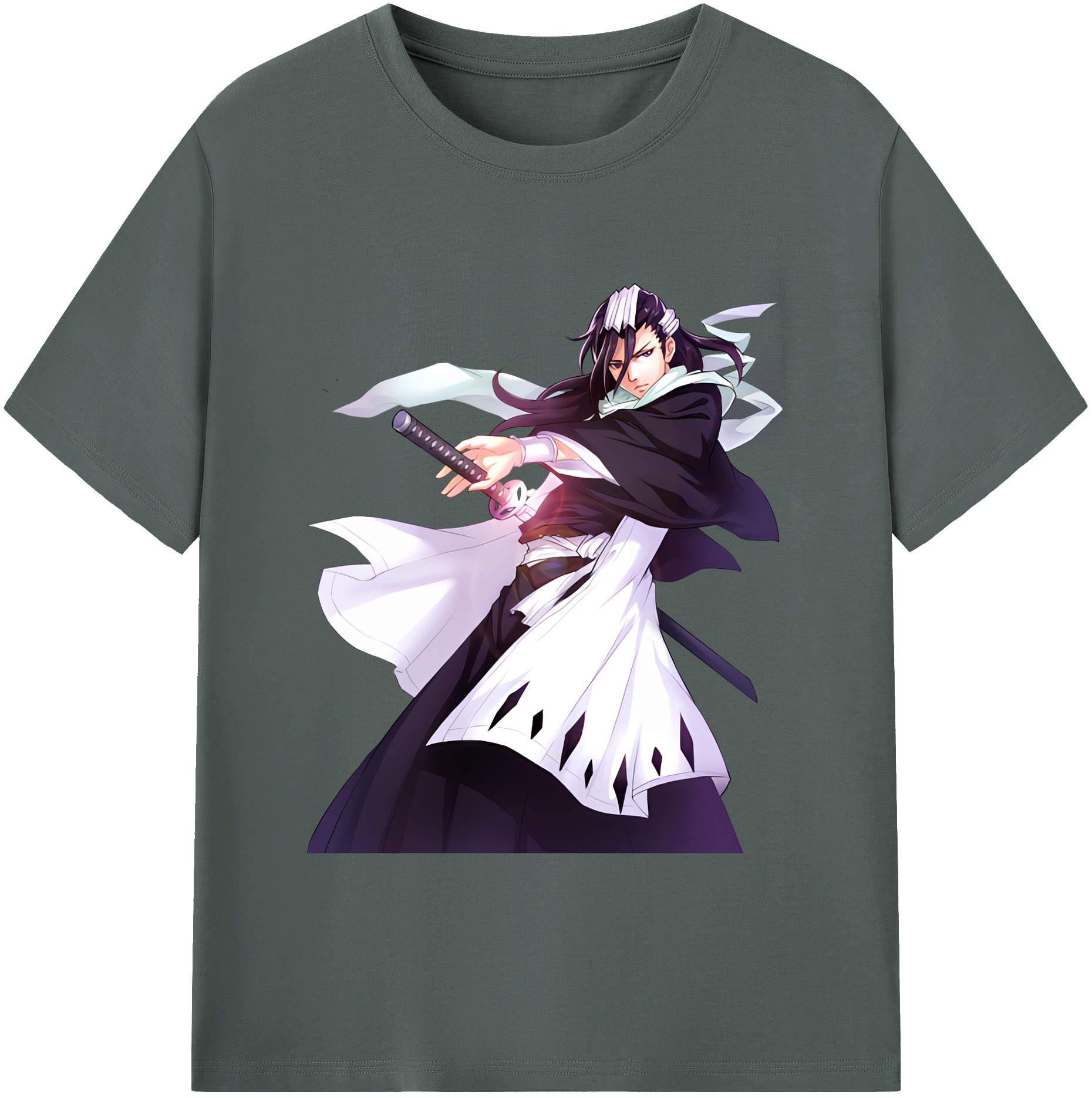 （画像用） ブリーチ くちき びゃくや BLEACH Kuchiki Byakuya 綿100％ メンズ半袖Tシャツ｜肌触りやわらか＆通気性